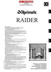 Aprimatic RAIDER Instrucciones Para La Instalación