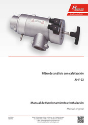 Bühler technologies AHF-22 Manual De Funcionamiento E Instalacion