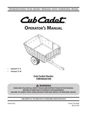 Cub Cadet 19B40026100 Manual De Operación