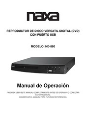 Naxa ND-860 Manual De Operación