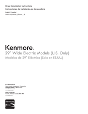 Kenmore Wide Electric Instrucciones De Instalación De La Secadora