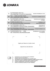 Lowara TKS Serie Instrucciones De Uso E Instalación