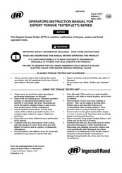 Ingersoll Rand EXPERT TORQUE TESTER Serie Manual Del Usuario
