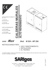 SARIgas Max MF 25A Instrucciones Para Uso Y Mantenimiento