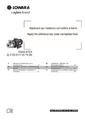 Xylem LOWARA ESHS ATEX Manual De Instalación, Uso Y Manutención