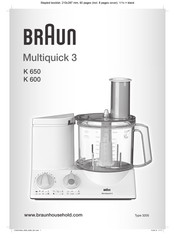 Braun Multiquick 3 K 650 Manual Del Usuario