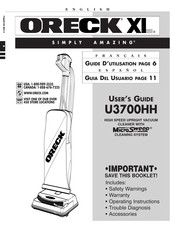 Oreck XL U3700HH Guia Del Usuario