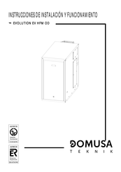 DOMUSA TEKNIK EVOLUTION EV 30 HFM OD Instrucciones De Instalación Y Funcionamiento