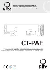 Key Automation CT-PAE Instrucciones Y Advertencias Para Su Instalación Y Uso