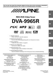 Alpine DVA-9965R Manual De Operación