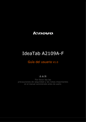 Lenovo IdeaTab A2109A-F Guia Del Usuario