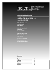 helena BioSciences SAS-MX Acid HB-10 Instrucciones De Uso