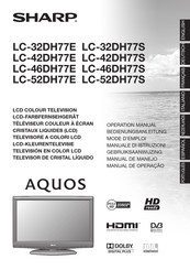 Sharp AQUOS LC-52DH77E Manual De Manejo