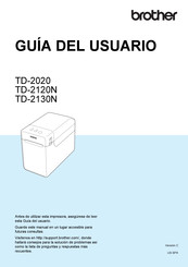 Brother TD-2020 Guia Del Usuario