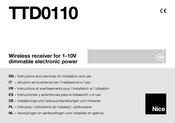 Nice TTD0110 Instrucciones Y Advertencias Para La Instalación Y El Uso