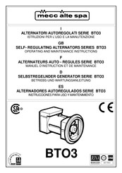 Mecc Alte spa BTO3 SERIE Instrucciones Para Uso Y Mantenimiento