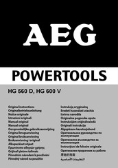 AEG HG 600 V Instrucciones Del Producto Original