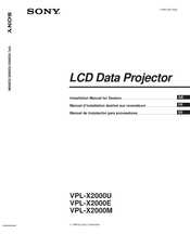 Sony VPL-X2000U Manual De Instalación