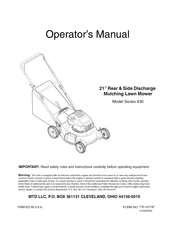 MTD 430 Serie Manual Del Operador