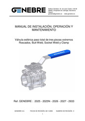 Genebre 2027 Manual De Instalación, Operación Y Mantenimiento