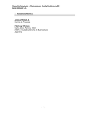 ACQUATRON FXX 07 05 Manual De Instalación Y Mantenimiento