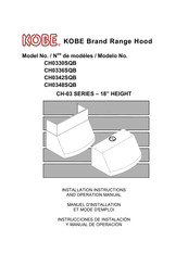 KOBE CH0348SQB Instrucciones De Instalación Y Manual De Operación