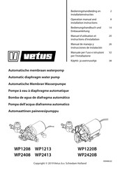 Vetus WP1213 Manual De Manejo Y Instrucciones De Instalación