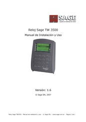 Sage TW 3500 Manual De Instalacion Y Uso