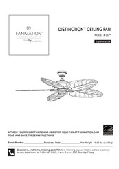 Fanimation DISTINCTION D1 Serie Manual Del Usuario