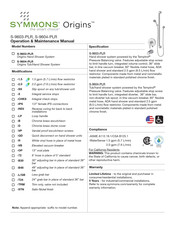 Symmons Origins S-9603-PLR Manual De Funcionamiento Y Mantenimiento