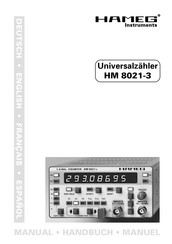 Hameg Instruments HM 8021-2 Manual De Instrucciones