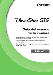 Canon PowerShot G15 Guía Del Usuario De La Cámara