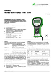 Gossen Metrawatt GEOHM C Manual De Uso