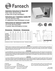 Fantech RVF 8 XL Instrucciones De Instalación