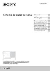 Sony SRS-X99 Manual Del Usuario