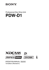 Sony PDW-D1 Manual De Operación