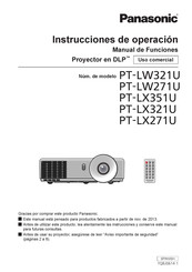 Panasonic PT-LW271U Instrucciones De Operación