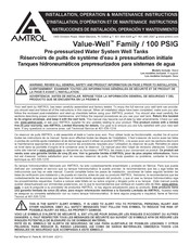 Amtrol Value-Well 100 PSIG Serie Instrucciones De Instalación, Operación Y Mantenimiento