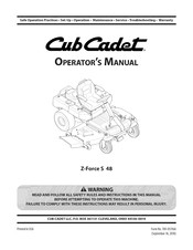 Cub Cadet Z-Force S 48 Manual De Instrucciones