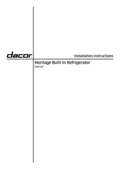 Dacor DRF36 Serie Instrucciones De Instalación