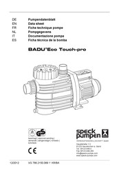 Speck pumpen BADU Eco Touch-pro Ficha Técnica