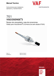 VAF instruments VISCOSENSE 2 761 Instrucciones Para Instalación, Operación Y Mantenimiento