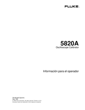 Fluke 5820A Información Para El Operador