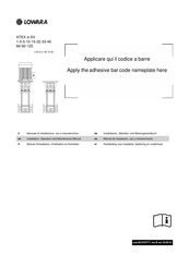 Lowara ATEX Manual De Instalación, Uso Y Mantenimiento