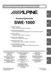Alpine SWE-1000 Manual De Operación