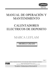 Leflam 202 Serie Manual De Operación Y Mantenimiento