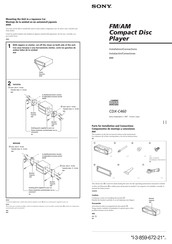Sony CDX-C460 Instalación / Conexiones