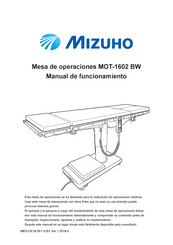 Mizuho MOT-1602 BW Manual De Funcionamiento