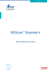 Canon I.R.I.S IRIScan Express 4 Guía Rápida Del Usuario