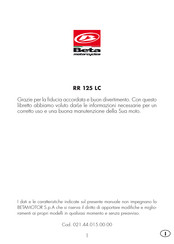 Beta Motorcycles RR 125 LC 2019 Manual De Instrucciones